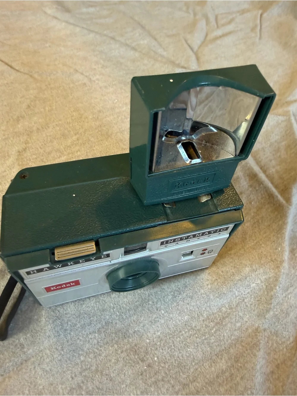 Kodak Hawkeye Instamatic Camera in Dark Green and Silver